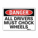 Danger Sign 7 in x 10 in Rflct Sheeting