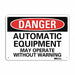 Danger Sign 10 inx14 in Plastic