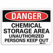 Danger Sign 7 in x 10 in Aluminum