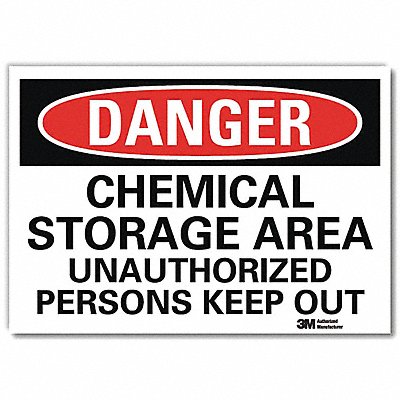 Danger Sign 5 in x 7 in Rflct Sheeting
