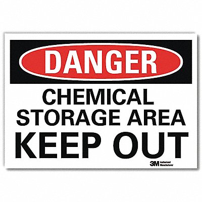 Danger Sign 10 in x 14 in Rflct Sheeting