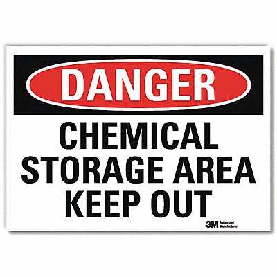 Danger Sign 10 in x 14 in Rflct Sheeting