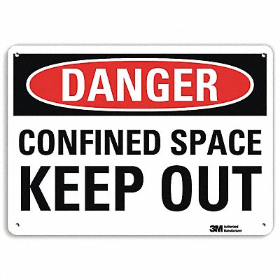Danger Sign 7 in x 10 in Plastic