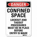Danger Sign 10 in x 7 in Plastic