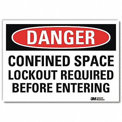 Danger Sign 10 in x 14 in Rflct Sheeting