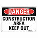 Rflctv Construct Area Sign 7x10in NonPVC
