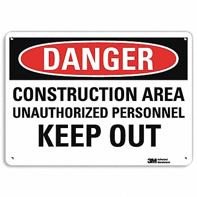 Danger Sign 10 inx14 in Plastic