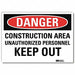 Danger Sign 5 in x 7 in Rflct Sheeting
