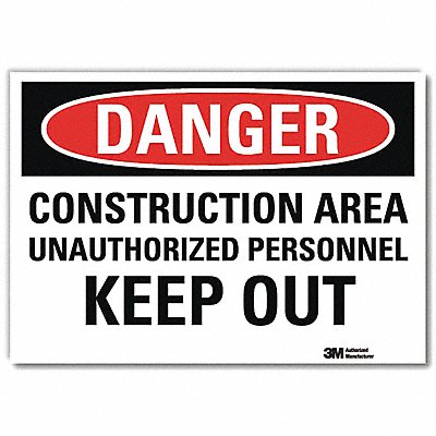 Danger Sign 7 in x 10 in Rflct Sheeting