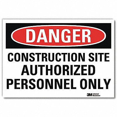 Danger Sign 7 in x 10 in Rflct Sheeting