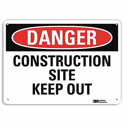 Danger Sign 10 in x 14 in Plastic