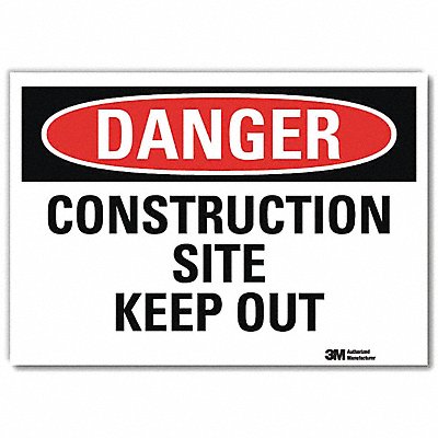 Danger Sign 10 in x 14 in Rflct Sheeting