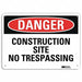 Danger Sign 10 in x 14 in Aluminum