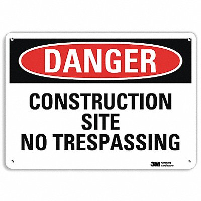Danger Sign 10 in x 14 in Aluminum