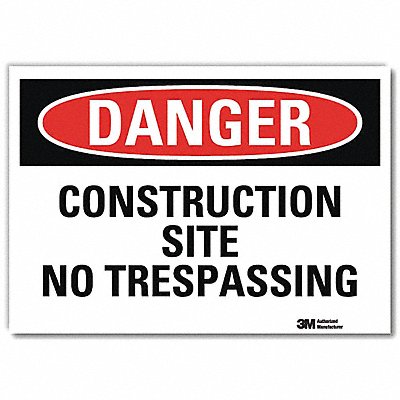 Danger Sign 5 in x 7 in Rflct Sheeting