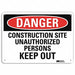 Danger Sign 10 in x 14 in Plastic