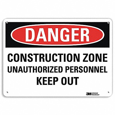 Danger Sign 7 in x 10 in Plastic
