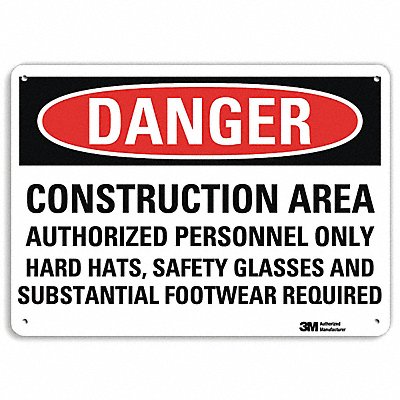 Danger Sign 7 in x 10 in Aluminum