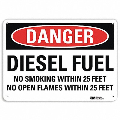 Danger No Smoking Sign 10 x 14 Alum