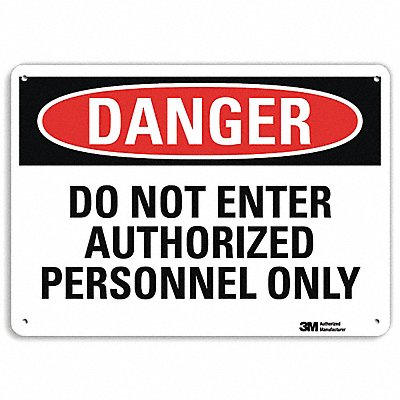 Danger Sign 10 inx14 in Aluminum