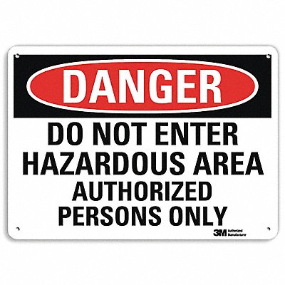 Danger Sign 10 inx14 in Aluminum