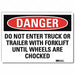 Danger Sign 7 in x 10 in Rflct Sheeting