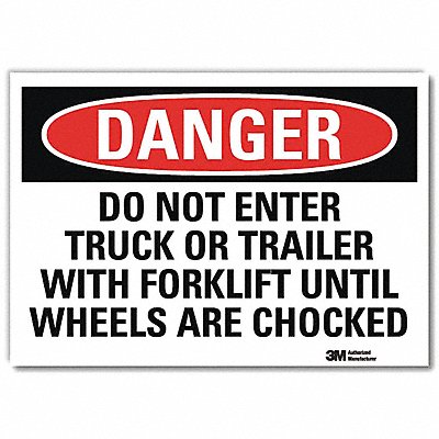 Danger Sign 7 in x 10 in Rflct Sheeting