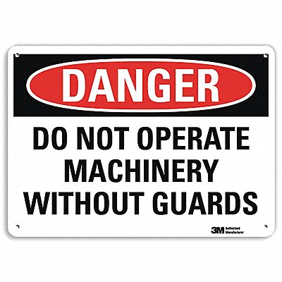 Danger Sign 7 in x 10 in Plastic