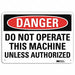 Danger Sign 10 in x 14 in Aluminum