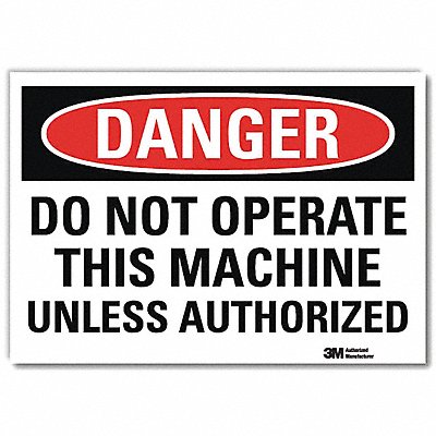 Danger Sign 10 in x 14 in Rflct Sheeting
