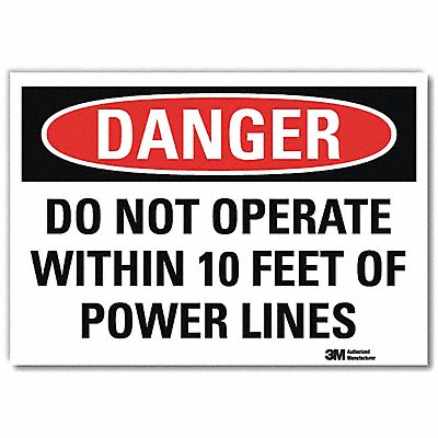Danger Sign 5 in x 7 in Rflct Sheeting