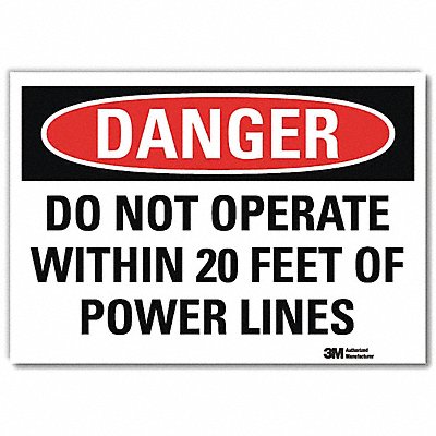 Danger Sign 5 in x 7 in Rflct Sheeting