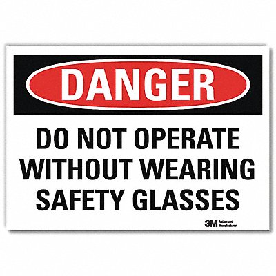 Danger Sign 5 in x 7 in Rflct Sheeting