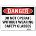 Danger Sign 5 in x 7 in Rflct Sheeting