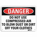 Danger Sign 7 in x 10 in Plastic