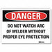 Danger Sign 5 in x 7 in Rflct Sheeting