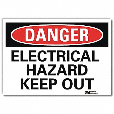 Danger Sign 10 in x 14 in Rflct Sheeting