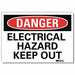 Danger Sign 10 in x 14 in Rflct Sheeting