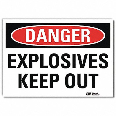 Danger Sign 10 in x 14 in Rflct Sheeting