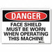 Danger Sign 5 in x 7 in Rflct Sheeting