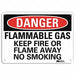 Danger No Smoking Sign 10 x 14 Alum