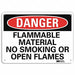 Danger No Smoking Sign 10 x 14 Alum
