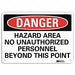 Danger Sign 7 in x 10 in Aluminum