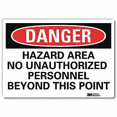Danger Sign 7 in x 10 in Rflct Sheeting