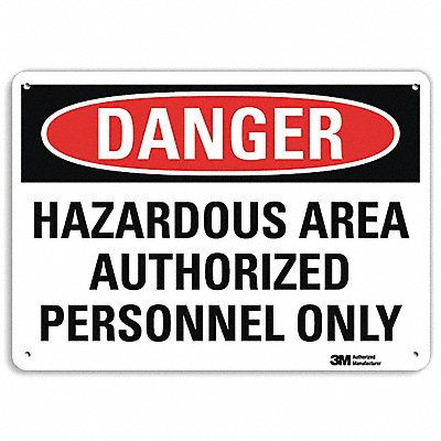 Danger Sign 10 in x 14 in Aluminum