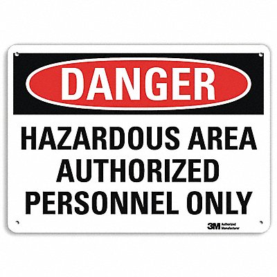 Danger Sign 7 in x 10 in Plastic