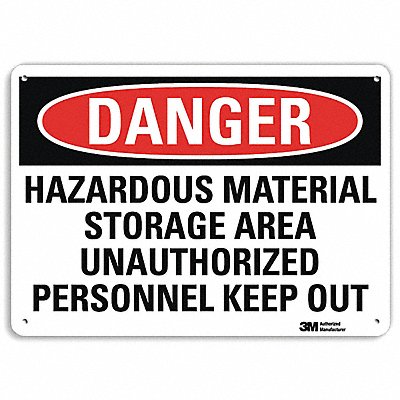 Danger Sign 10 in x 14 in Aluminum
