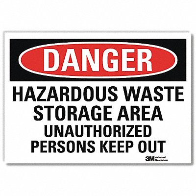 Danger Sign 5 in x 7 in Rflct Sheeting