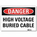 Danger Sign 7 in x 10 in Rflct Sheeting