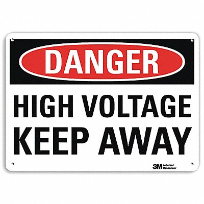 Danger Sign 7 in x 10 in Plastic